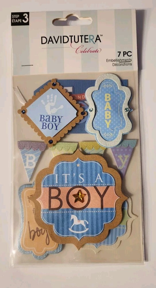 David Tutera Celebrate 7 Piece Baby Boy Scrapbook 3D Stickers