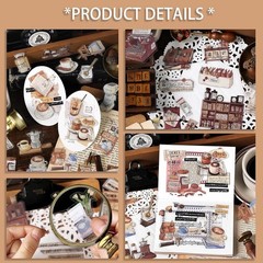 160 PCS Vintage Stickers Scrapbook Stickers DIY Craft Supplies -Adhesive7442