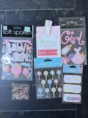 Large Baby Girl Scrapbooking Sticker Embellishment Lot Jolee’s Soft Spoken Baby