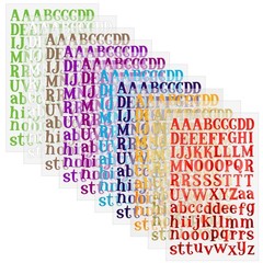10 Sheets Letter Stickers Colorful Glitter Self Adhesive Alphabet Bright Red