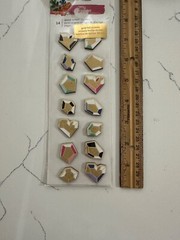 Amy Tangerine 14 PC Gold Foil Accent Wood Veneer Stickers Scrapbooking Crafts AC