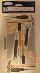 New Sticko scrapbook stickers TOOLS Father’s Day hammer saw screws wrench nails
