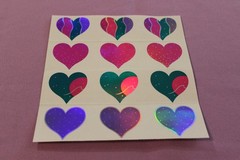 Mrs. Grossman’s Sheet RARE Vintage 1995 Full Sheet Shiny Satin Heart Stickers!
