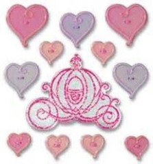 Disney Princess Carriage Disneyland World Pink Purple Heart Buttons