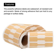1 Roll Blank Tamper Evident Labels 0.47×1.36 Inch Stickers, 500 Count/Roll Brown