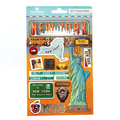 New York Big Apple Vacation 3D Stickers Scrapbook Planner Travel Journal Crafts