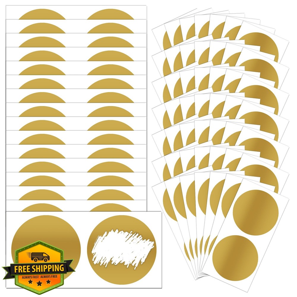 GUEER 100 Gold 2 inch Scratch Off Stickers