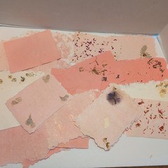 Lot Of Handmade Pressed Paper Art Junk Journaling Scrapbooking Cardstock Pages