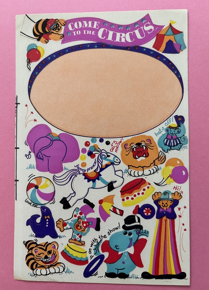 Vintage 80s Sandylion Come To The Circus Maxi Activity Sticker Sheet- HTF!