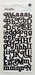Black Boho Alphabet Letters & Numbers Flat Scrapbooking Stickers by Remarks