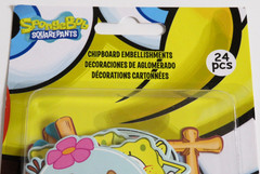 New 2010 EK Success 24pc SPONGEBOB SQUAREPANTS CHIPBOARD EMBELLISHMENTS Crafting