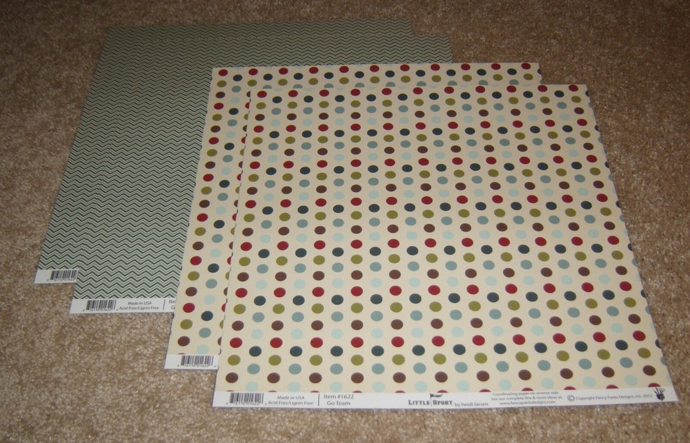 Fancy Pants Design 12×12 Double Sided Paper (4) ~ Little Sport Go Team Dots