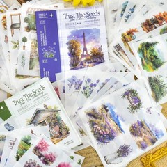 100 Sheets Vintage Flower Scrapbooking Stickers Set – Aesthetic Craft & Journali