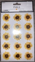 8 HL Paper Crafts Fall Themed Sunflower Sticker Sheets (2 Sheets, 30 pcs)