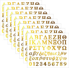464 Pieces 8 Sheets Greek Letter Stickers as shown in the picture Mirror Gold