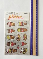 Vtg Scratch & Sniff Stickers NIP Glitters Ice Cream 1984 Mark 1 Cones Split