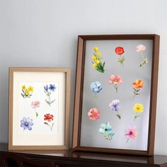 600Pcs Natural Flower Stickers,Self-Adhesive PVC Vintage Flower Stickers for Scr