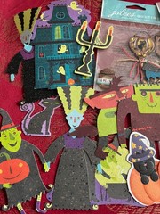 #648 – HALLOWEEN 3D FLAT EMBELLISHMENT & STICKER LOT BRADS – SOOO CUTE