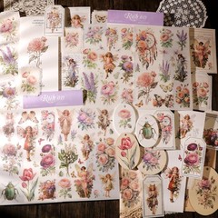 Fairy Rub-on Transfer Stickers 2 Sheets Use for Fabric Paper Wood Chips DIY