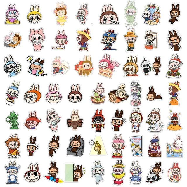 1pcs La bu Stickers Phone Case Sticker Journal Diary Cartoon Monsters Tumblers