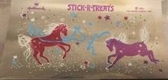 Vtg Hallmark Unicorn Stickers Silver Mylar Foil Razzle Dazzle 1984 Stick-r-Treat