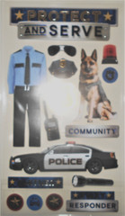 Police Officer K-9 Car Badge Uniform Responder Partner Recollections Stickers