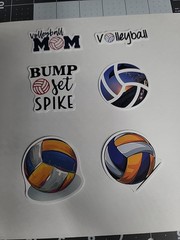 ASST VOLLEYBALL BUMP SET SPIKE VOLLEYBALL STICKERS (SP5) ST4