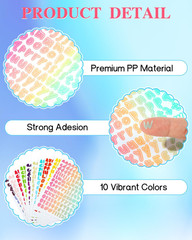 1430 Pcs A-Z Letter Stickers, 0.3Inch 10 Sheets Vinyl Alphabet Sticker, Self-Adh