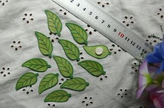 Solid Metal LEAVES 17 x 40mm – 2 Toned GREEN – 12 Pack – C-25939Lg Cherry T2DH
