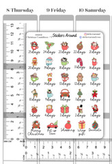 Christmas Holiday Countdown Planner Sticker #3, Calendar and Journal Sticker