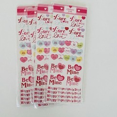 Lot 6 Heart Stickers Valentines Day Love Sweethearts Rub On Transfers NEW