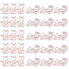 80 Pcs Rose Gold Cat Creative Metal Paper Clips – Fun Office Rose Gold Catg