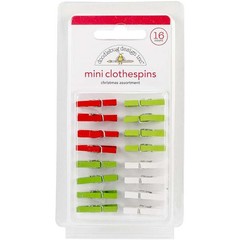 Doodlebug Mini Clothespins 16/Pkg Christmas Magic