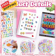 4000 Pcs+ Letter Stickers, 52 Sheets Alphabet Stickers Self-Adhesive Colorful