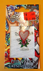 Ed Hardy by Christian Audigier Peel Stick Crystal Decal Icing pkg skull