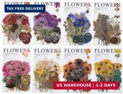 Knaid Pressed Flower Themed Stickers Set (320 Pieces) Dried Flowers Resin Sticke
