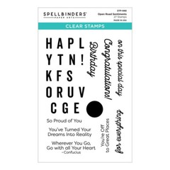 SPELLBINDERS CLEAR ACRYLIC STAMP – OPEN ROAD SENTIMENTS STP – 066