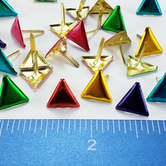 24 Metallic Triangle Brads 6 Colors Scrapbooking Crafts Paper Art Handmade Cards