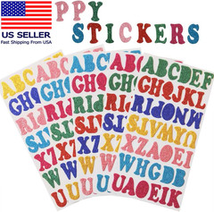 5 Sheets 210PCS Colorful Glittery Foam Self Adhesive Letters Stickers,Foam Lette