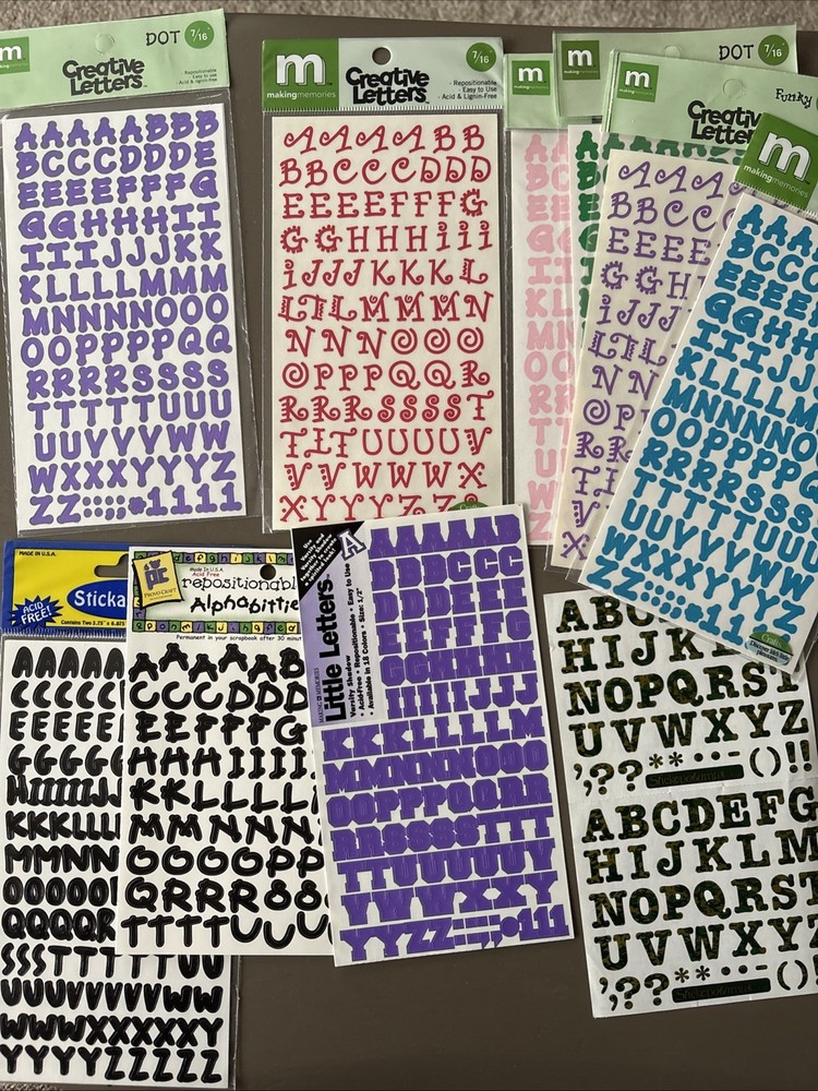 VARIOUS BRANDS Letter Stickers Scrapbooking Lot NIP