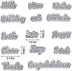 14 PCS Holiday Words Metal Die Cuts for Card Making, Birthday Thanksgiving Words