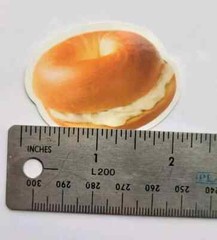 Vintage Food Sticker Plain Bagel With Cream Cheese Collectible Delicious Bread 1