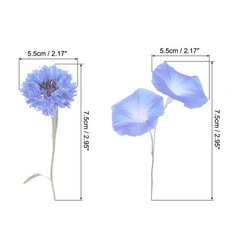 PATIKIL Transparent Flower Vinyl Stickers, 80 Sheet Waterproof PET Blue