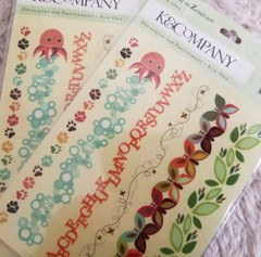 Lot of 2 K&COMPANY Rub-Ons Actopus to Zelephant BORDERS Short Animal Theme