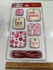 We R Memory Keepers Tag-Line Love Now & Forever Embellishments Tags Scrapbooking