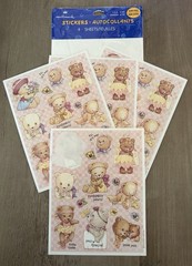 Vintage Hallmark Sweet Teddy Bear Stickers With Kind Messages 3+ Sheets