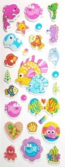 🐠 12 Sheets Puffy Ocean/Forest Animal and dinosaur Sticker Set 🐾