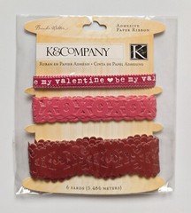 K&Company Brenda Walton Sweet Talk Valentine’s Day Adhesive Paper Ribbon