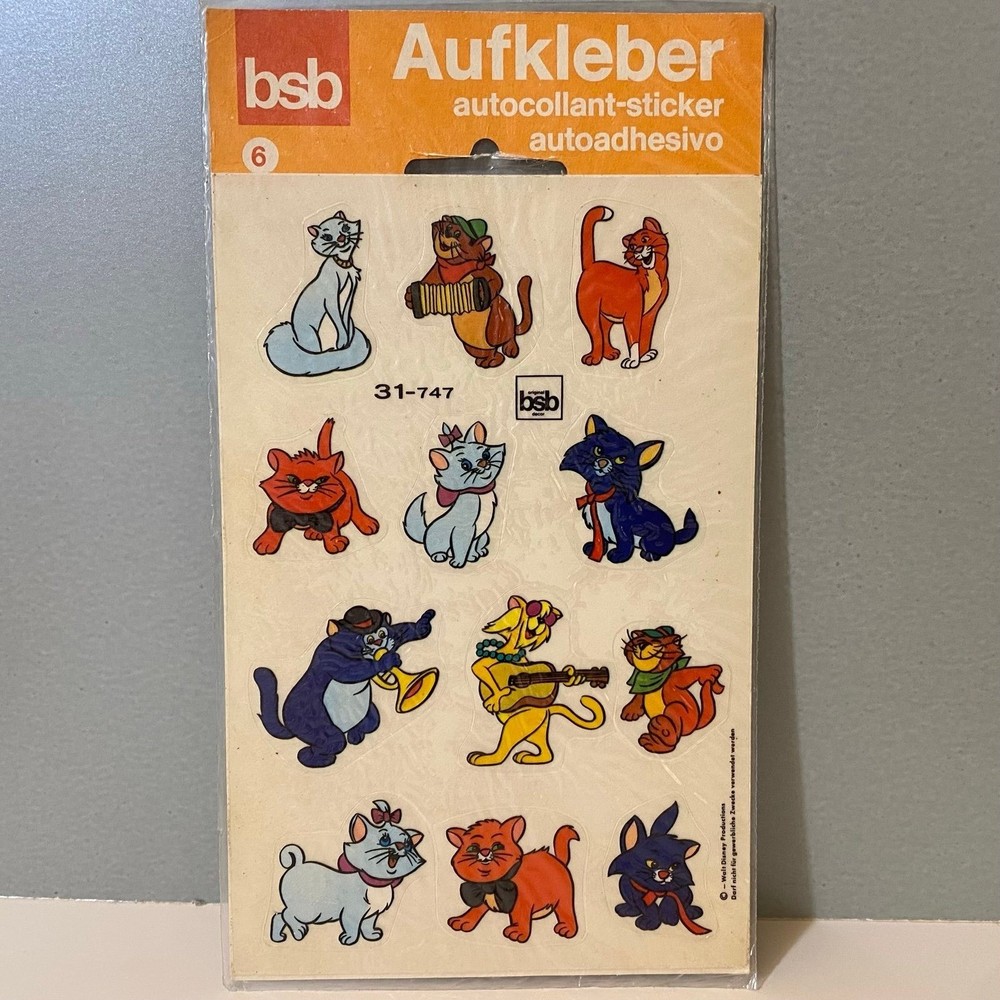 Vintage BSB Disney The Aristocats Stickers
