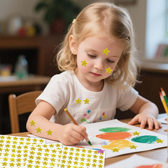 2100PCS Gold Foil Star Stickers 0.6″ Holographic Reward Stickers for Kids Behavi